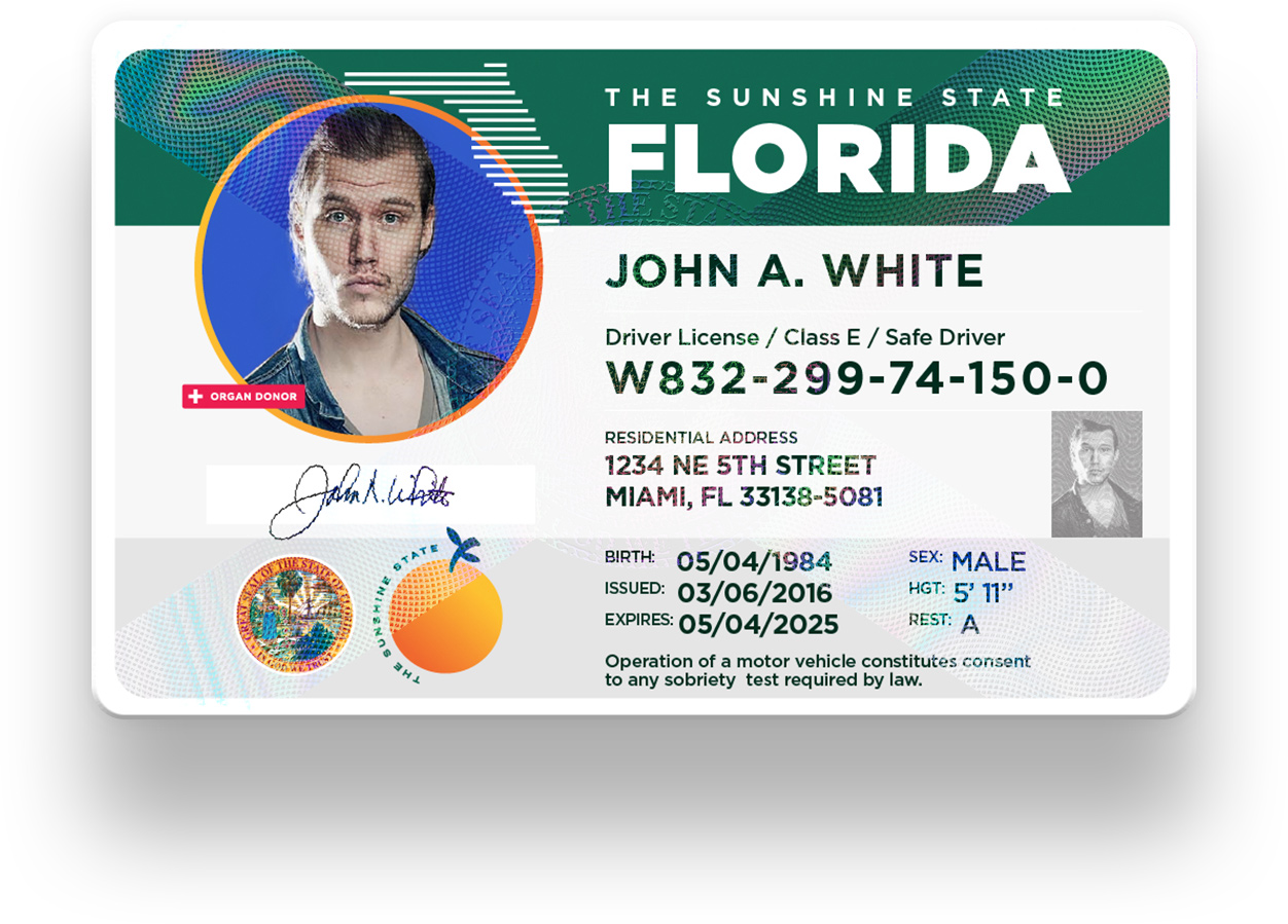 editable florida drivers license template free