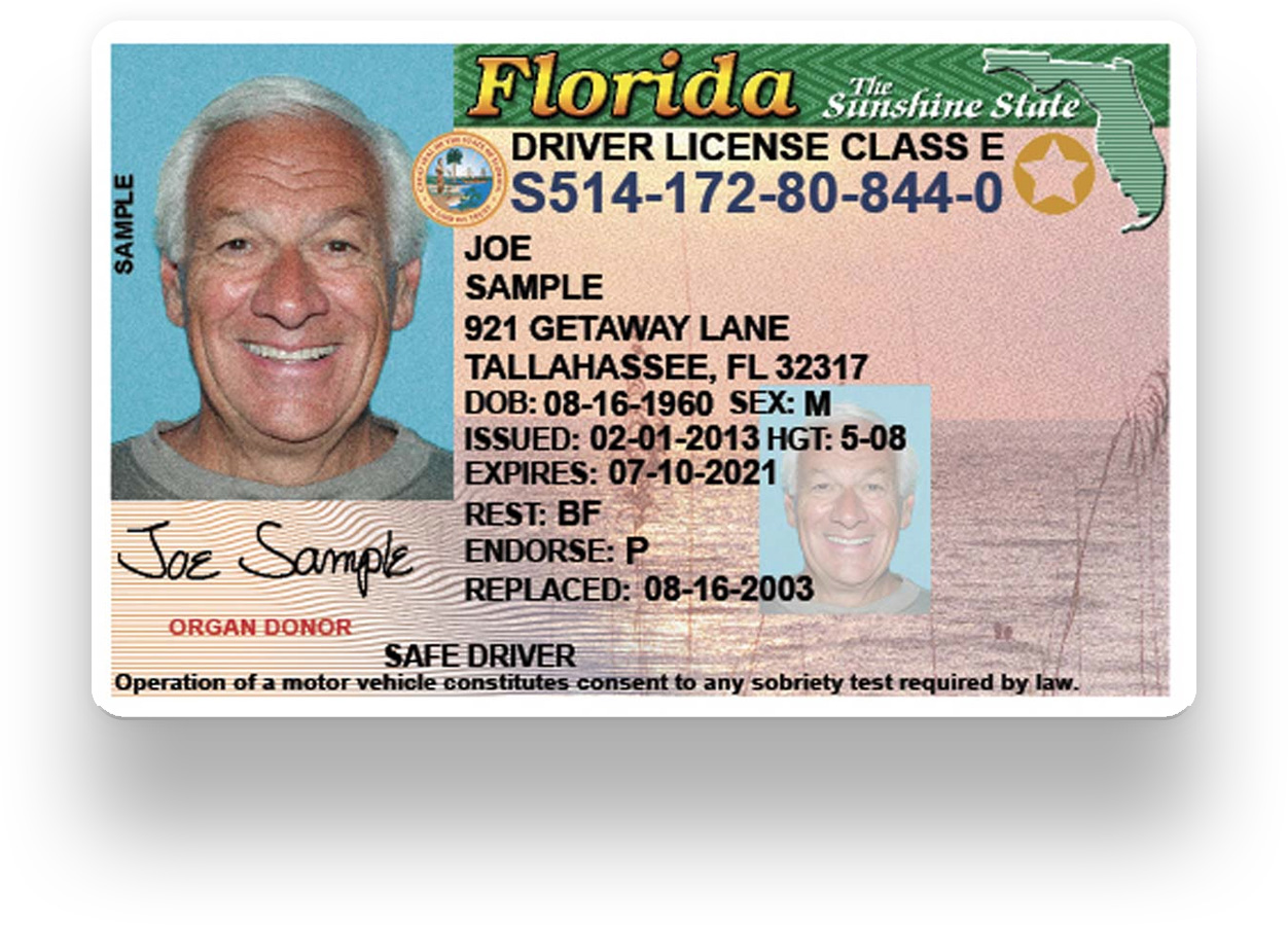 Customers must renew their Florida driver license or ID card every eight ye...